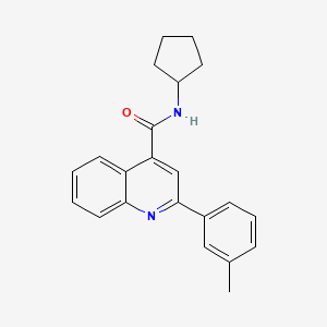 molecular formula C22H22N2O B14920945 N-cyclopentyl-2-(3-methylphenyl)quinoline-4-carboxamide 