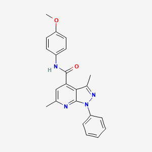 molecular formula C22H20N4O2 B14920994 N-(4-methoxyphenyl)-3,6-dimethyl-1-phenyl-1H-pyrazolo[3,4-b]pyridine-4-carboxamide 
