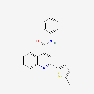 molecular formula C22H18N2OS B14921054 N-(4-methylphenyl)-2-(5-methylthiophen-2-yl)quinoline-4-carboxamide 