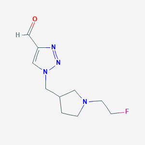 1-((1-(2-fluoroethyl)pyrrolidin-3-yl)methyl)-1H-1,2,3-triazole-4-carbaldehyde