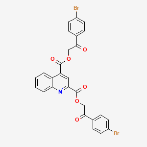 molecular formula C27H17Br2NO6 B14921417 Bis[2-(4-bromophenyl)-2-oxoethyl] quinoline-2,4-dicarboxylate 