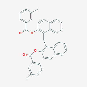molecular formula C37H28O4 B14921421 Methanediyldinaphthalene-1,2-diyl bis(3-methylbenzoate) 