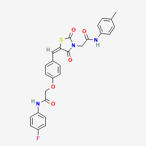 molecular formula C27H22FN3O5S B14921456 2-[(5E)-5-(4-{2-[(4-fluorophenyl)amino]-2-oxoethoxy}benzylidene)-2,4-dioxo-1,3-thiazolidin-3-yl]-N-(4-methylphenyl)acetamide 