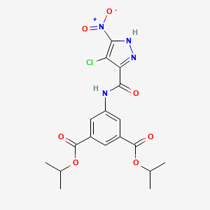 molecular formula C18H19ClN4O7 B14921480 dipropan-2-yl 5-{[(4-chloro-5-nitro-1H-pyrazol-3-yl)carbonyl]amino}benzene-1,3-dicarboxylate 