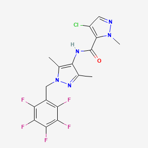 molecular formula C17H13ClF5N5O B14921591 4-chloro-N-[3,5-dimethyl-1-(pentafluorobenzyl)-1H-pyrazol-4-yl]-1-methyl-1H-pyrazole-5-carboxamide 