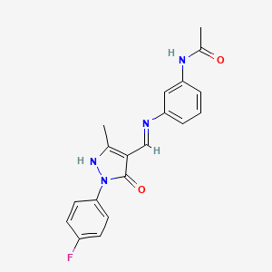 molecular formula C19H17FN4O2 B14921606 Pyrazol-5(4H)-one, 4-(3-acetylaminophenylaminomethylene)-1-(4-fluorophenyl)-3-methyl- 