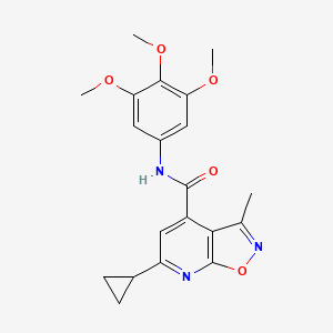 molecular formula C20H21N3O5 B14921616 6-cyclopropyl-3-methyl-N-(3,4,5-trimethoxyphenyl)[1,2]oxazolo[5,4-b]pyridine-4-carboxamide 