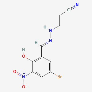 molecular formula C10H9BrN4O3 B14921671 3-(2-{5-Bromo-2-hydroxy-3-nitrobenzylidene}hydrazino)propanenitrile 