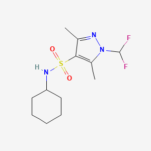 molecular formula C12H19F2N3O2S B14921758 N-cyclohexyl-1-(difluoromethyl)-3,5-dimethyl-1H-pyrazole-4-sulfonamide 