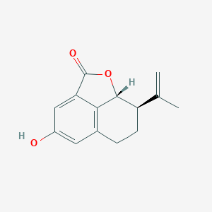 molecular formula C14H14O3 B149218 (1R,11R)-6-Hydroxy-11-prop-1-en-2-yl-2-oxatricyclo[6.3.1.04,12]dodeca-4,6,8(12)-trien-3-one CAS No. 72145-19-8