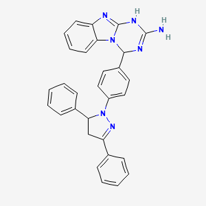 molecular formula C30H25N7 B14921813 4-[4-(3,5-diphenyl-4,5-dihydro-1H-pyrazol-1-yl)phenyl]-1,4-dihydro[1,3,5]triazino[1,2-a]benzimidazol-2-amine 