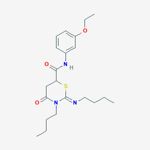 molecular formula C21H31N3O3S B14921822 (2E)-3-butyl-2-(butylimino)-N-(3-ethoxyphenyl)-4-oxo-1,3-thiazinane-6-carboxamide 