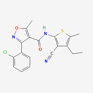 molecular formula C19H16ClN3O2S B14921863 3-(2-chlorophenyl)-N-(3-cyano-4-ethyl-5-methylthiophen-2-yl)-5-methyl-1,2-oxazole-4-carboxamide 