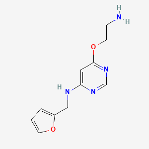 molecular formula C11H14N4O2 B1492188 6-(2-aminoethoxy)-N-(furan-2-ylmethyl)pyrimidin-4-amine CAS No. 2097968-79-9
