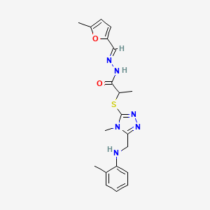 molecular formula C20H24N6O2S B14921917 N'-[(E)-(5-methylfuran-2-yl)methylidene]-2-[(4-methyl-5-{[(2-methylphenyl)amino]methyl}-4H-1,2,4-triazol-3-yl)sulfanyl]propanehydrazide 