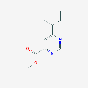 molecular formula C11H16N2O2 B1492194 6-(丁-2-基)嘧啶-4-羧酸乙酯 CAS No. 2098079-15-1