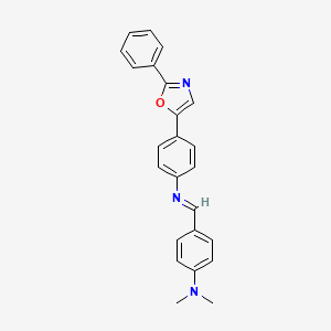 molecular formula C24H21N3O B14921957 N,N-dimethyl-4-[(E)-{[4-(2-phenyl-1,3-oxazol-5-yl)phenyl]imino}methyl]aniline 