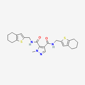 molecular formula C24H28N4O2S2 B14922028 1-methyl-N,N'-bis(4,5,6,7-tetrahydro-1-benzothiophen-2-ylmethyl)-1H-pyrazole-4,5-dicarboxamide 