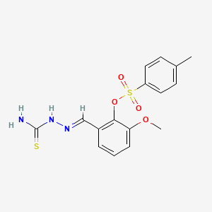 molecular formula C16H17N3O4S2 B14922064 2-[(E)-(2-carbamothioylhydrazinylidene)methyl]-6-methoxyphenyl 4-methylbenzenesulfonate 
