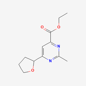 Ethyl 2-methyl-6-(oxolan-2-yl)pyrimidine-4-carboxylate