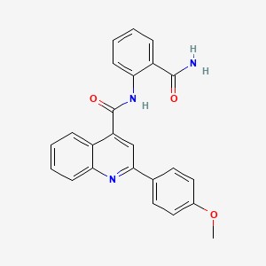 molecular formula C24H19N3O3 B14922106 N-(2-carbamoylphenyl)-2-(4-methoxyphenyl)quinoline-4-carboxamide 