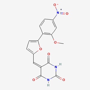 molecular formula C16H11N3O7 B14922229 5-{[5-(2-methoxy-4-nitrophenyl)furan-2-yl]methylidene}pyrimidine-2,4,6(1H,3H,5H)-trione 