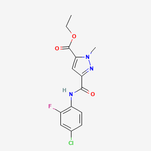 molecular formula C14H13ClFN3O3 B14922274 ethyl 3-[(4-chloro-2-fluorophenyl)carbamoyl]-1-methyl-1H-pyrazole-5-carboxylate 