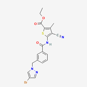 molecular formula C20H17BrN4O3S B14922311 ethyl 5-[({3-[(4-bromo-1H-pyrazol-1-yl)methyl]phenyl}carbonyl)amino]-4-cyano-3-methylthiophene-2-carboxylate 