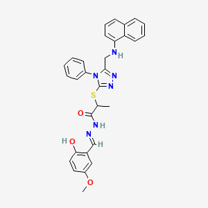 molecular formula C30H28N6O3S B14922341 N'-[(E)-(2-hydroxy-5-methoxyphenyl)methylidene]-2-({5-[(naphthalen-1-ylamino)methyl]-4-phenyl-4H-1,2,4-triazol-3-yl}sulfanyl)propanehydrazide 