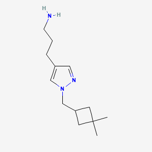molecular formula C13H23N3 B1492236 3-{1-[(3,3-dimethylcyclobutyl)methyl]-1H-pyrazol-4-yl}propan-1-amine CAS No. 2097965-98-3