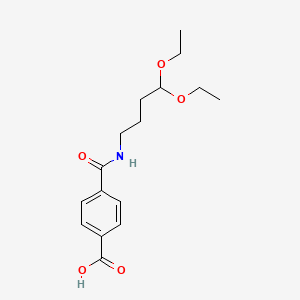 molecular formula C16H23NO5 B1492238 4-((4,4-Diethoxybutyl)carbamoyl)benzoic acid CAS No. 2052958-05-9