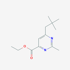 Ethyl 6-(2,2-dimethylpropyl)-2-methylpyrimidine-4-carboxylate