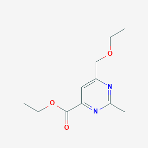 molecular formula C11H16N2O3 B1492240 Ethyl 6-(ethoxymethyl)-2-methylpyrimidine-4-carboxylate CAS No. 2098007-44-2