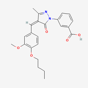 molecular formula C23H24N2O5 B14922404 3-[(4Z)-4-(4-butoxy-3-methoxybenzylidene)-3-methyl-5-oxo-4,5-dihydro-1H-pyrazol-1-yl]benzoic acid 