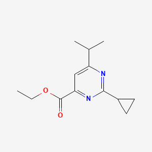 molecular formula C13H18N2O2 B1492241 Ethyl 2-cyclopropyl-6-(propan-2-yl)pyrimidine-4-carboxylate CAS No. 2098138-65-7