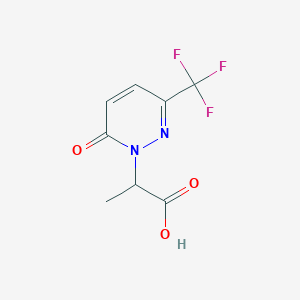 molecular formula C8H7F3N2O3 B1492244 2-[6-Oxo-3-(trifluoromethyl)-1,6-dihydropyridazin-1-yl]propanoic acid CAS No. 2092723-77-6