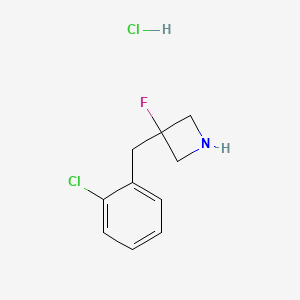 molecular formula C10H12Cl2FN B1492245 3-[(2-Chlorophenyl)methyl]-3-fluoroazetidine hydrochloride CAS No. 2098154-00-6
