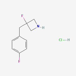molecular formula C10H12ClF2N B1492254 3-Fluoro-3-[(4-fluorophenyl)methyl]azetidine hydrochloride CAS No. 2098017-87-7