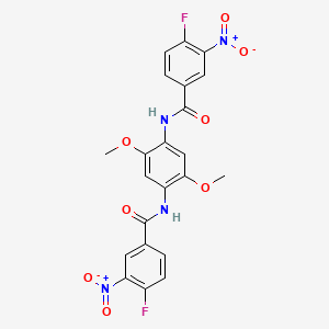 molecular formula C22H16F2N4O8 B14922557 N,N'-(2,5-dimethoxybenzene-1,4-diyl)bis(4-fluoro-3-nitrobenzamide) 