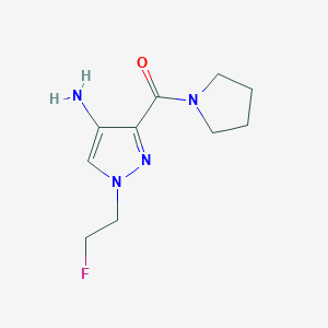 molecular formula C10H15FN4O B14922567 1-(2-Fluoroethyl)-3-(pyrrolidin-1-ylcarbonyl)-1H-pyrazol-4-amine 