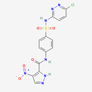 molecular formula C14H10ClN7O5S B14922590 N-{4-[(6-chloropyridazin-3-yl)sulfamoyl]phenyl}-4-nitro-1H-pyrazole-3-carboxamide 