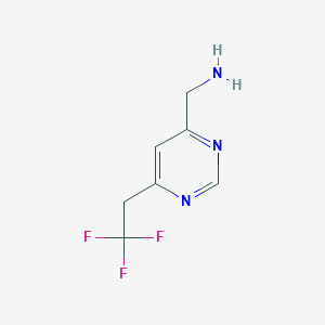molecular formula C7H8F3N3 B1492261 [6-(2,2,2-Trifluoroethyl)pyrimidin-4-yl]methanamine CAS No. 2092087-53-9