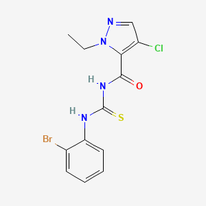 molecular formula C13H12BrClN4OS B14922631 N-(2-bromophenyl)-N'-[(4-chloro-1-ethyl-1H-pyrazol-5-yl)carbonyl]thiourea 