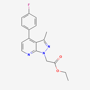 molecular formula C17H16FN3O2 B14922845 Ethyl 2-(4-(4-fluorophenyl)-3-methyl-1H-pyrazolo[3,4-b]pyridin-1-yl)acetate 