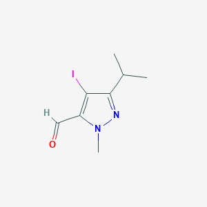 molecular formula C8H11IN2O B14922926 4-Iodo-3-isopropyl-1-methyl-1H-pyrazole-5-carbaldehyde 