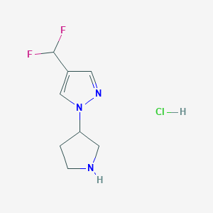 molecular formula C8H12ClF2N3 B1492310 4-(difluoromethyl)-1-(pyrrolidin-3-yl)-1H-pyrazole hydrochloride CAS No. 2098022-49-0