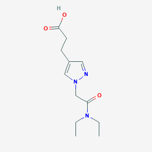 molecular formula C12H19N3O3 B1492312 3-{1-[(二乙基氨基)甲基]-1H-吡唑-4-基}丙酸 CAS No. 2097976-50-4