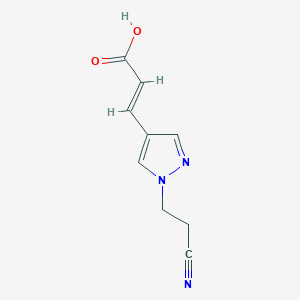 molecular formula C9H9N3O2 B1492313 (2E)-3-[1-(2-cyanoethyl)-1H-pyrazol-4-yl]prop-2-enoic acid CAS No. 2098157-71-0