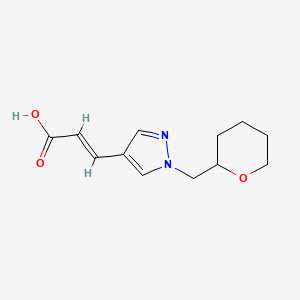 B1492317 (2E)-3-{1-[(oxan-2-yl)methyl]-1H-pyrazol-4-yl}prop-2-enoic acid CAS No. 2098159-76-1