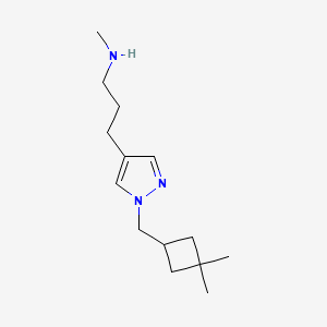 molecular formula C14H25N3 B1492320 (3-{1-[(3,3-dimethylcyclobutyl)methyl]-1H-pyrazol-4-yl}propyl)(methyl)amine CAS No. 2098114-21-5